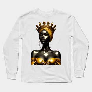 African Queen Crown Long Sleeve T-Shirt